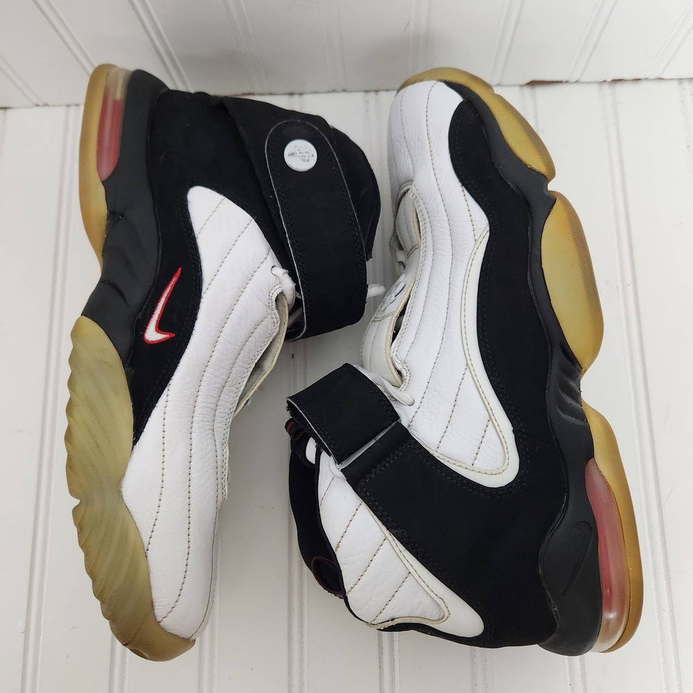 Nike Air Penny 4 Men 10.5 Black/White Chicago Bulls Athletic Sneakers 864018-101 - Picture 9 of 14